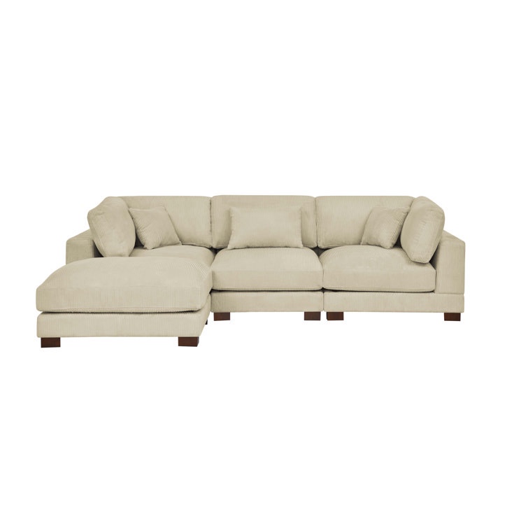 Incomplete Lely 4 - Piece Corduroy Sectional