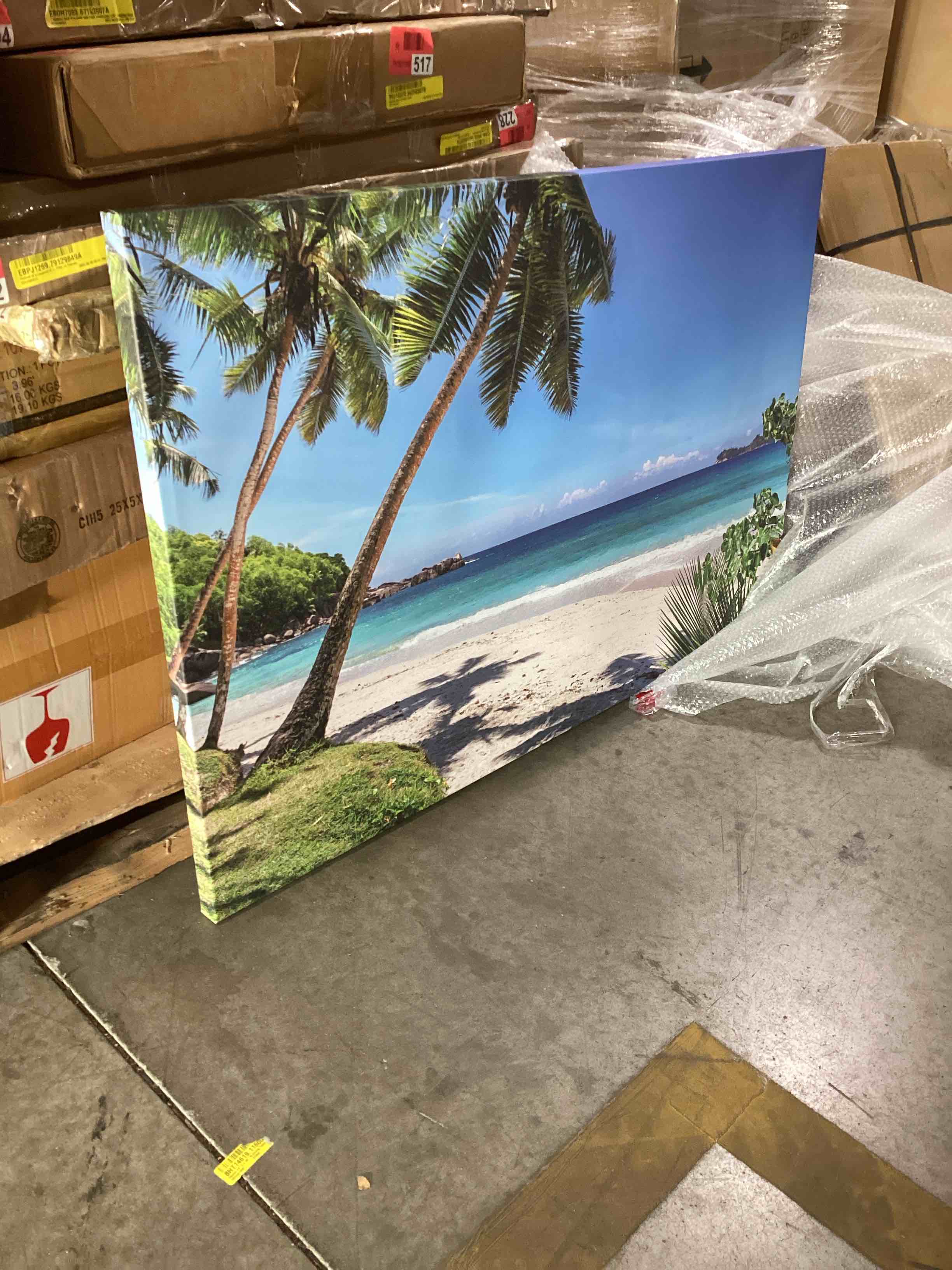 Palms On Tropical beach canvas 