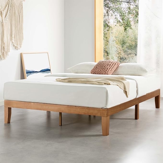 Mellow Naturalista Classic 12-Inch Solid Wood Platform Bed | Wooden Slats