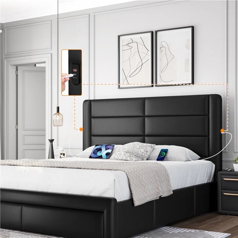 Avelle Upholstered storage platform bed (incomplete) (size unknown)