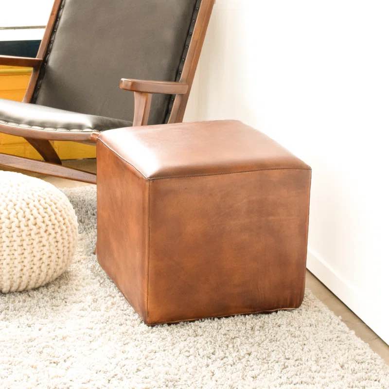 Carcamo 17” Leather Ottoman