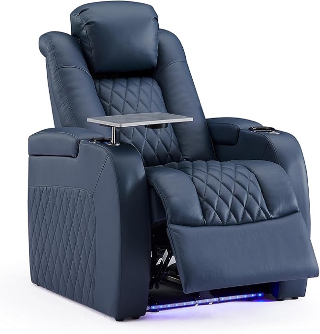 Home Theater Seating Top Grain Leather Recliner Chair *similar to stock photo * *incomplete, chair base only*