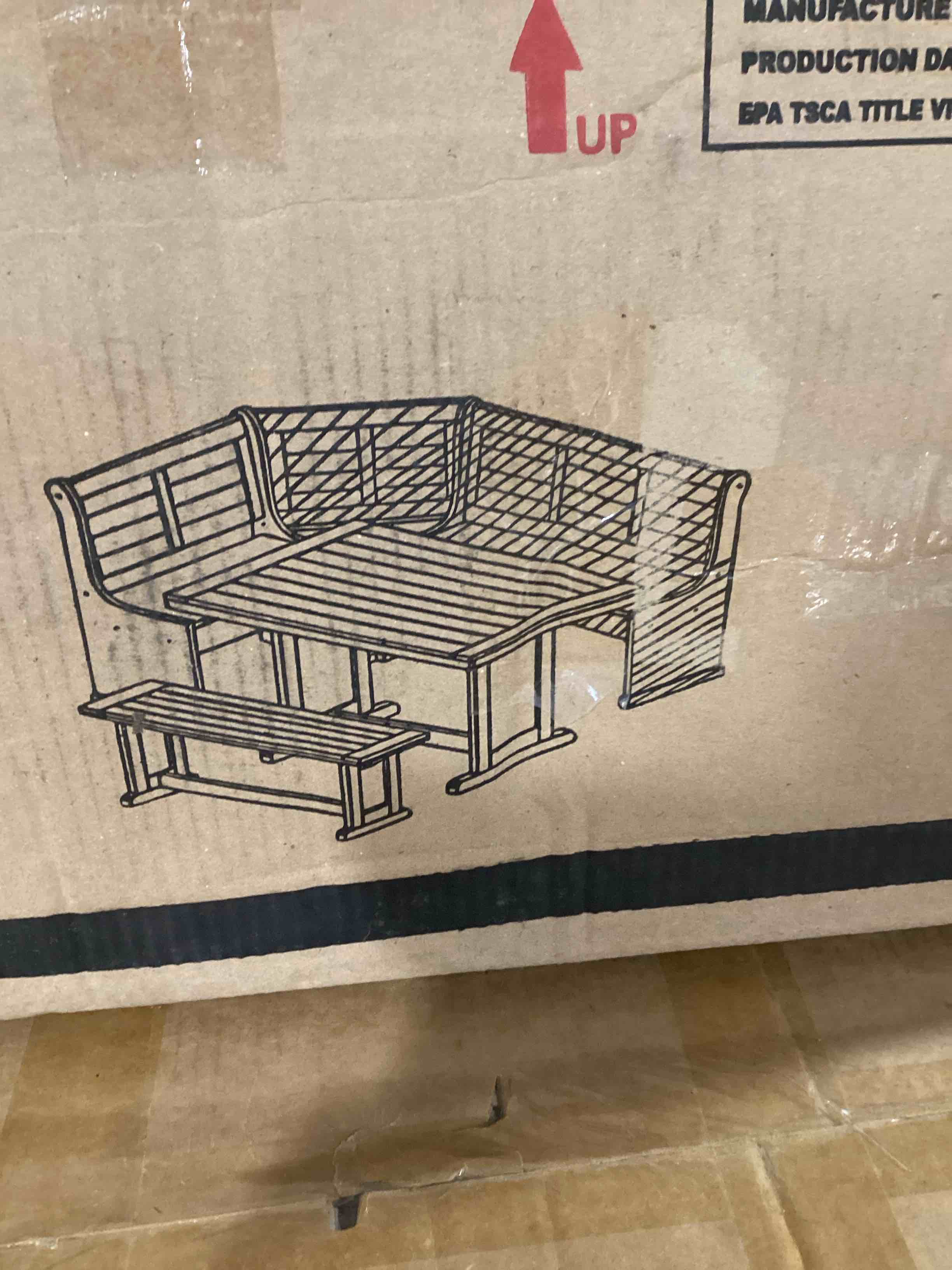 edenbridge 38” trestle dining table set *incomplete* 