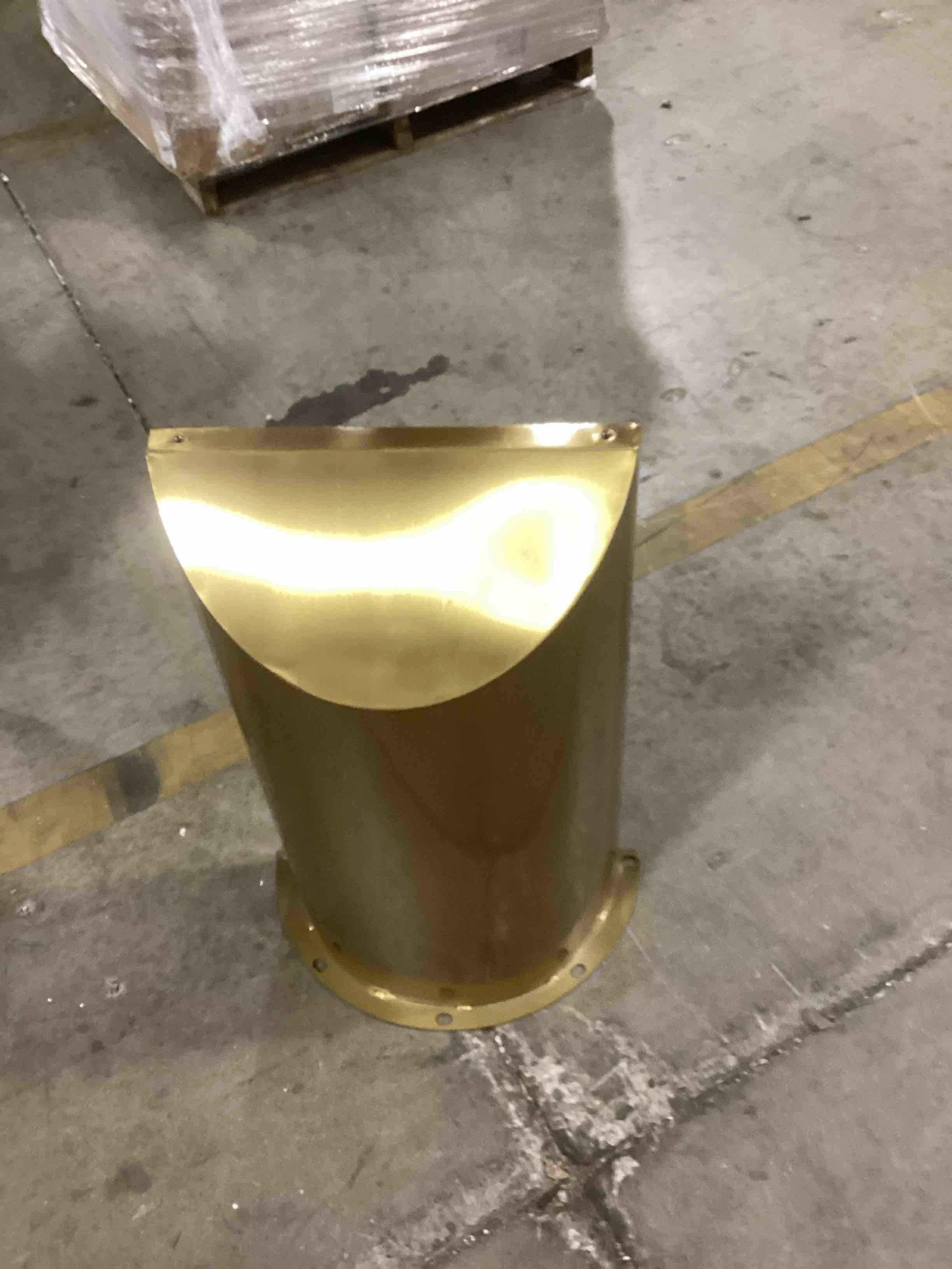 Gold Colored Metal Table Leg With Slanted Bottom 