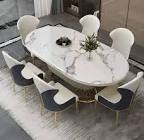 Oval Marble Glass Table Top