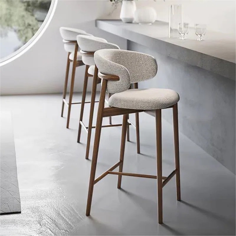 TB5179383438533RF Upholstered Counter Stool with Solid Wood Frame (Set of 2) (incomplete 1 stool only)