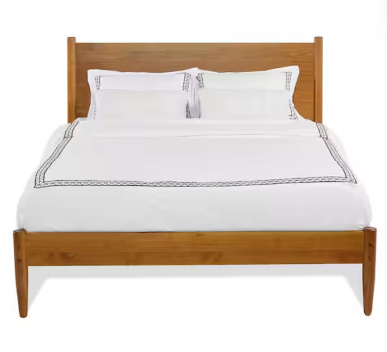 Mid-Century Castanho, Queen Size, Panel Headboard, Platform Bed (incomplete 1 box only)