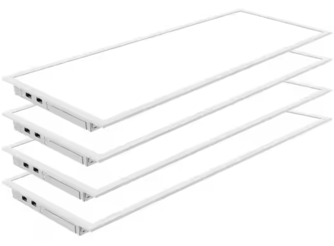 1 ft. x 4 ft. Integrated Backlit LED Panel, 3-Color Changing Temperatures Wattage Selectable, Dimmable IC Rated (4-Pack) (incomplete 2 pack only)