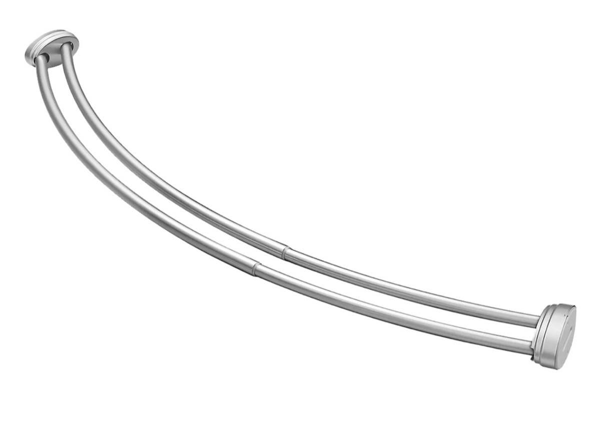 Utopia Alley Double Curved Aluminum Shower Rod Chrome Adjustable 