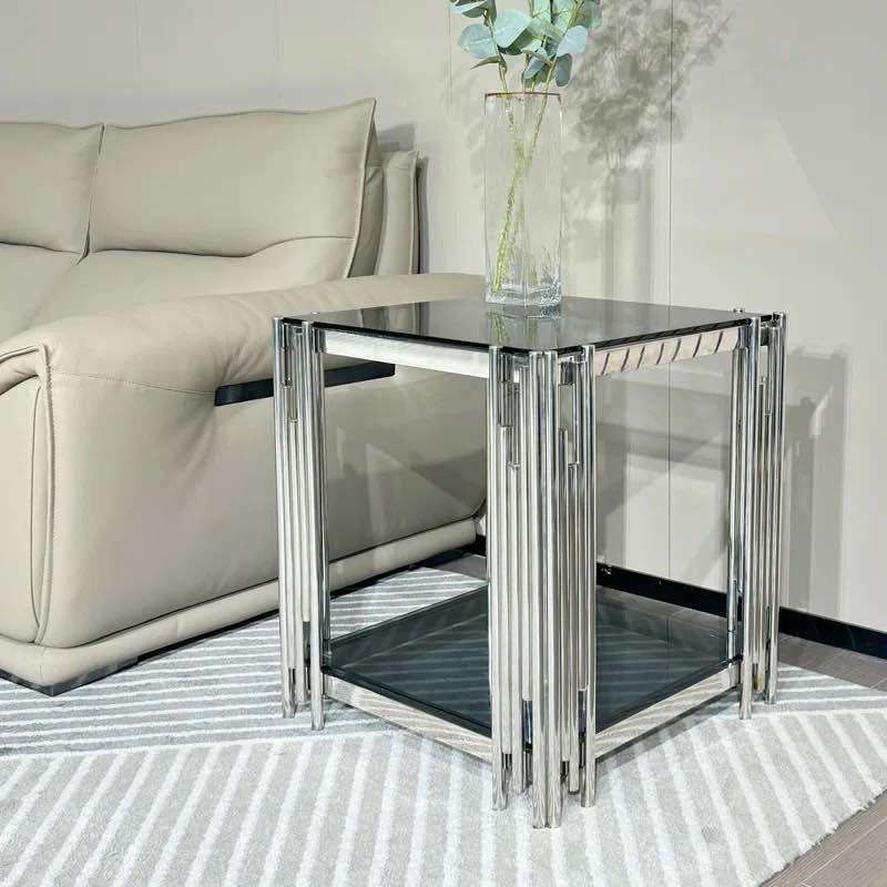 Jurni Glass Top End Table (incomplete 1 box only consisting of 2 glass panels)