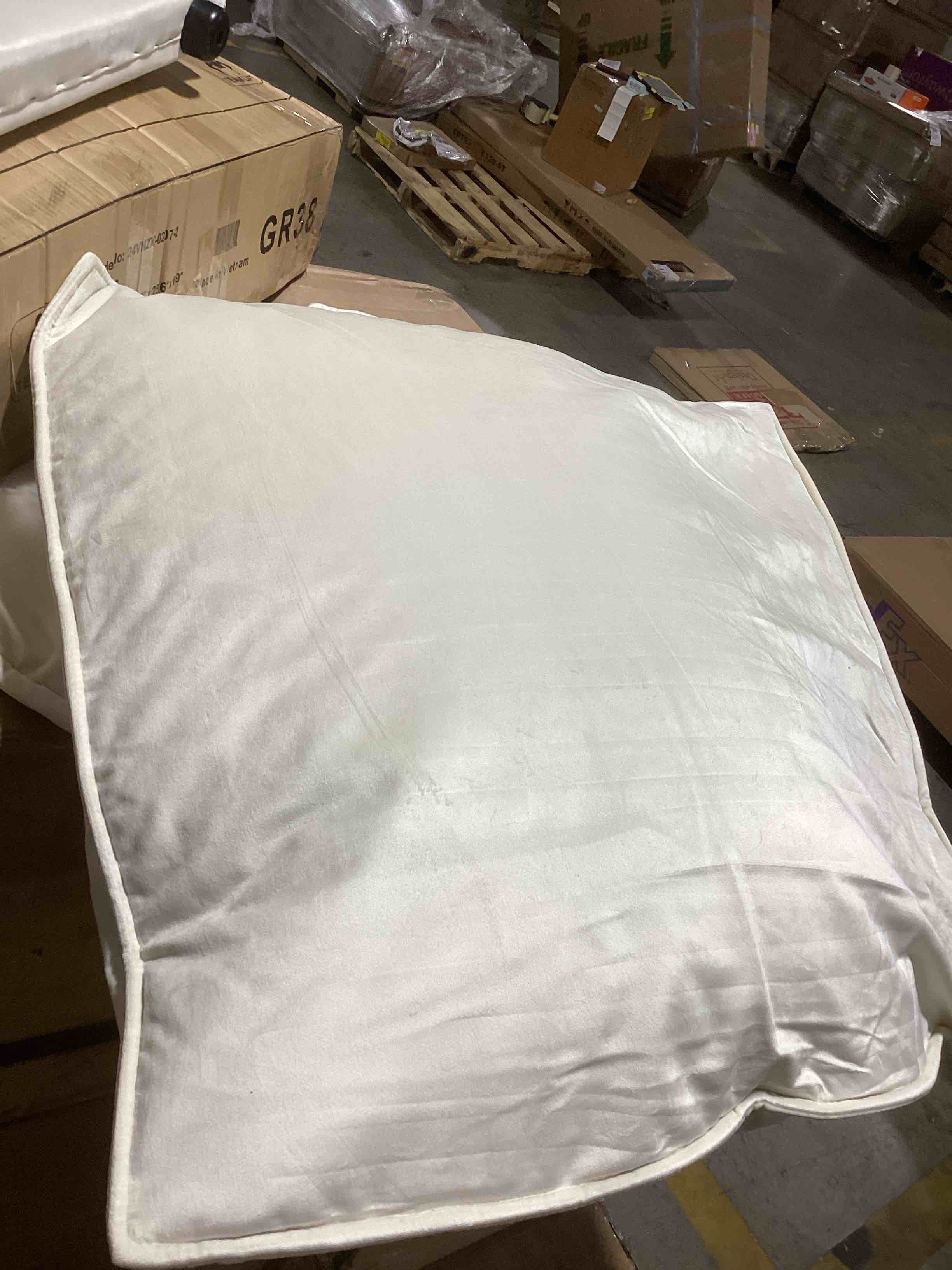 White Velvet Upholstered Sofa Parts 2 Arms With Attached Feet and 1 Cushion