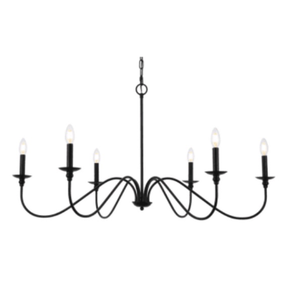 Elegant Lighting Rohan 6 Light 42" Wide Taper Candle Style Chandelier