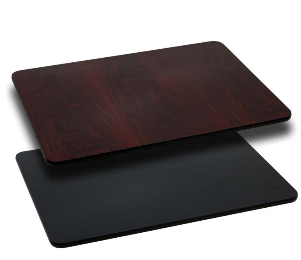 Flash Furniture 30   x 48   Rectangular Table Top with Black or Mahogany Reversible Laminate Top