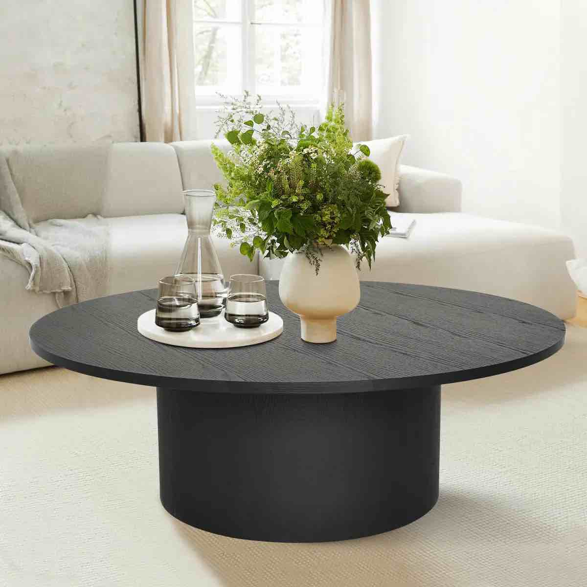 Dwen 40" Modern Round Pedestal Coffee Table (only base ) 