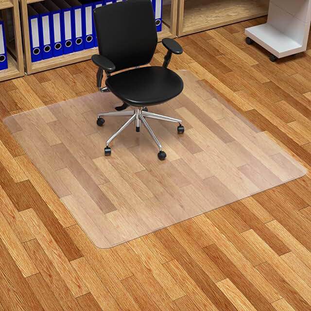 HOMEK Chair Mat for Hardwood Floor, 48”x 48” Office Chair Mat, Floor Mat for Office Chair, Clear Desk Chair Mat for Computer Desk