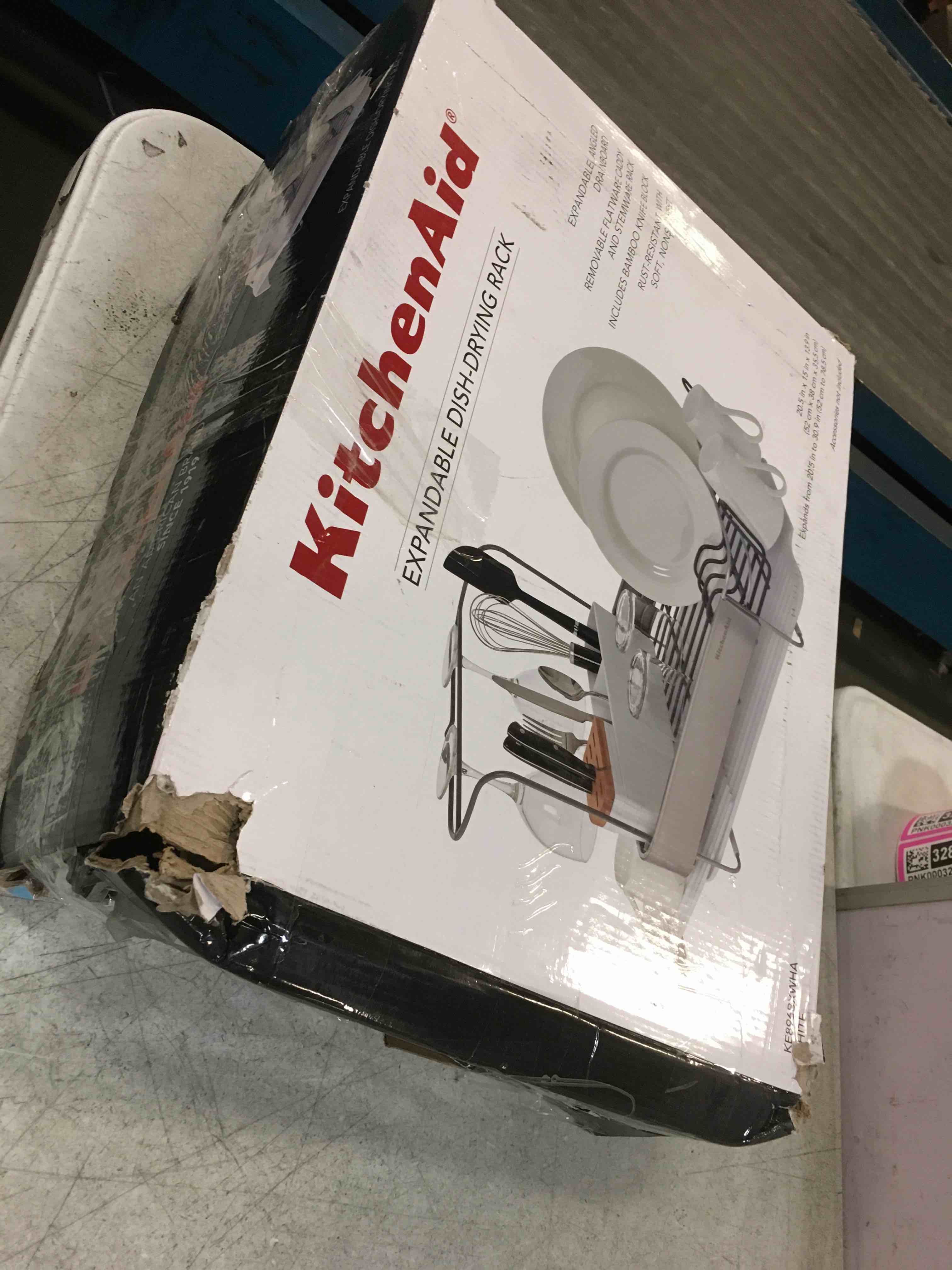 KitchenAid Full Size Expandable DishDrying Rack, 24Inch, White White