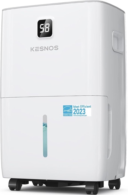 Kesnos 80 Pints Home Dehumidifier Most Efficient 2023 Energy Star for Space Up to 5500 Sq. Ft - Dehumidifier with Drain Hose for Basement, Home, Bathroom - Dehumidifier with Front Display