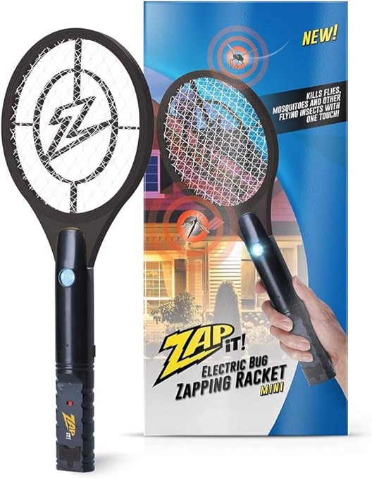 ZAP IT! Bug Zapper Rechargeable Bug Zapper Racket, 4,000 Volt, USB Charging Cable, 2 Pack Large Black