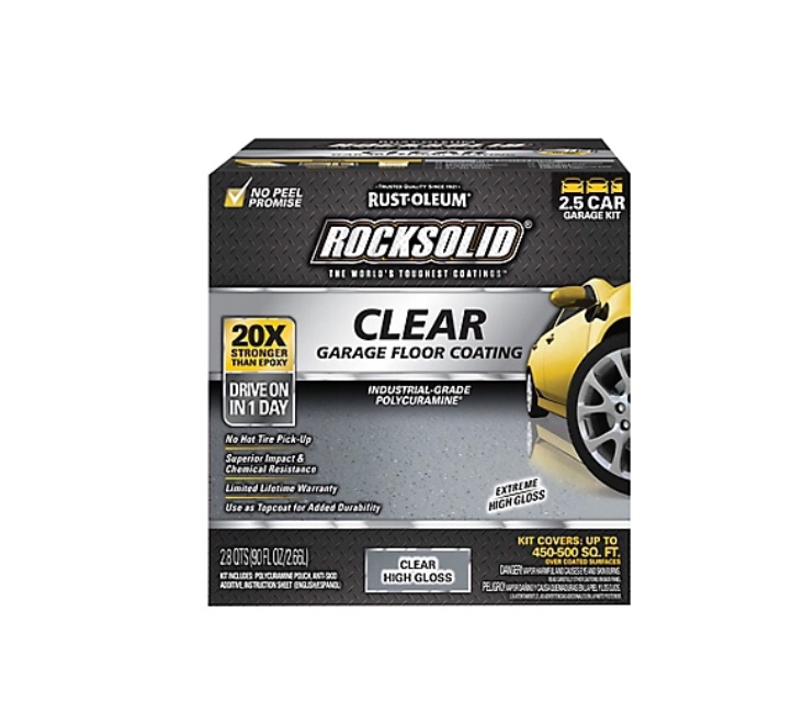 Rust-Oleum 90 oz. Clear RockSolid Polycuramine Floor Coating Kit, High Gloss