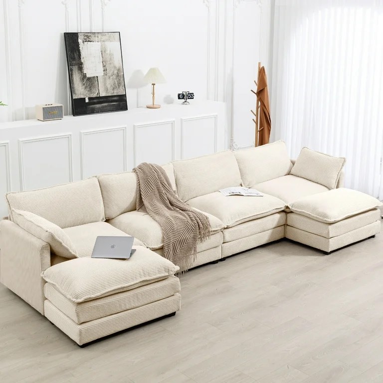 (Incomplete!! Only 1 Box/Arms) Cord Sectional Sofa Set 