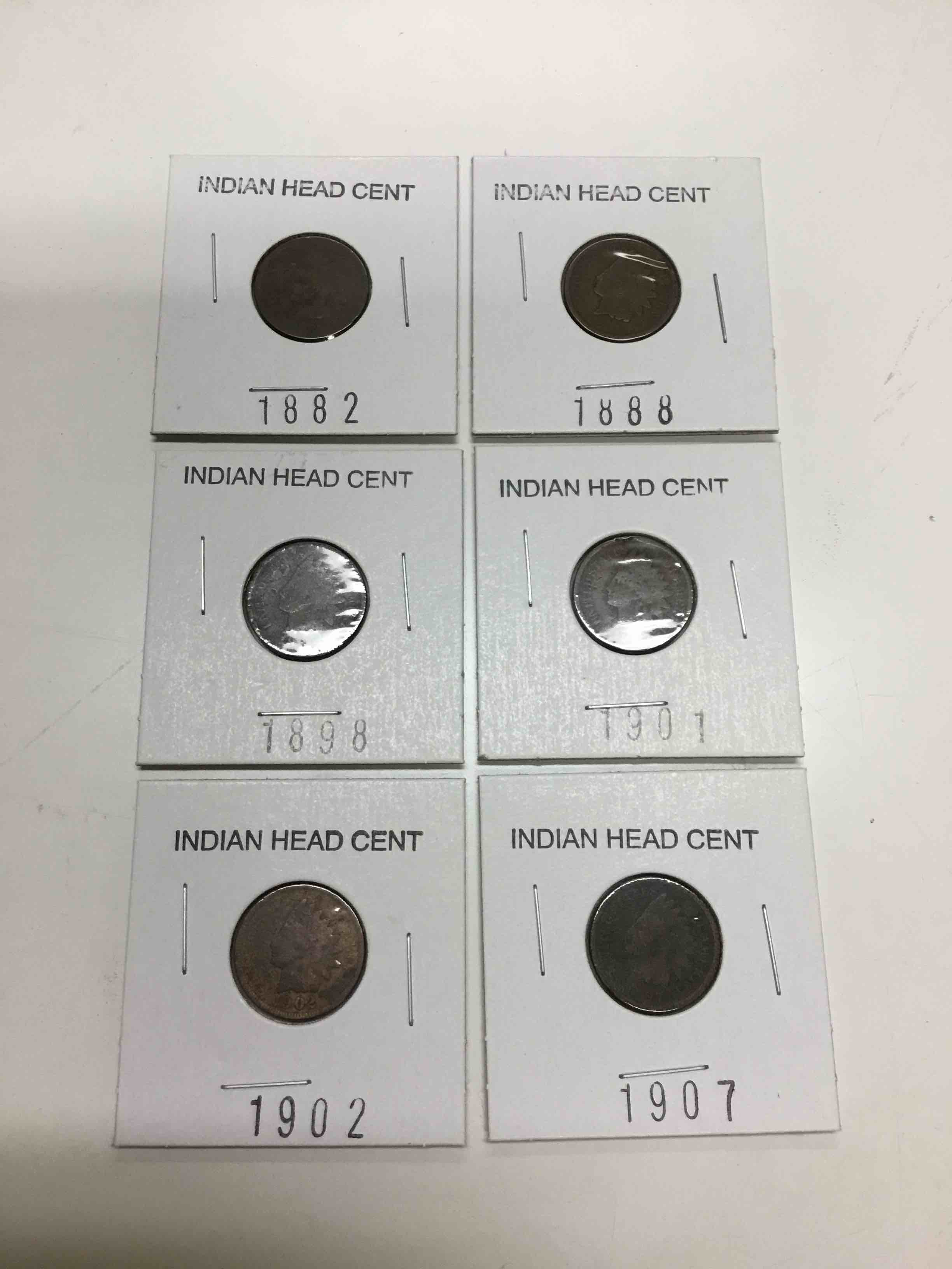 (6) Indian Head Cents 