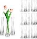 Glass Bud Vases for Centerpieces, Set of 18 Glasseam Modern Clear Small Skinny Vase Decorative Blown Single Rose Slim Vase Aesthetic Wedding Table Decor for Flowers Pampas Grass, 7.87"