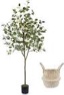Artificial Eucalyptus Tree, 6ft Tall Fake Eucalyptus Plant with Basket for Indoor Outdoor, 72'' Silk Leaves Faux Tree for Home Office Livingroom Floor Décor