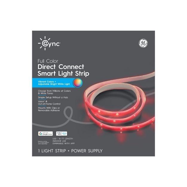 GE CYNC Smart Color Changing Light Strip + Power Supply