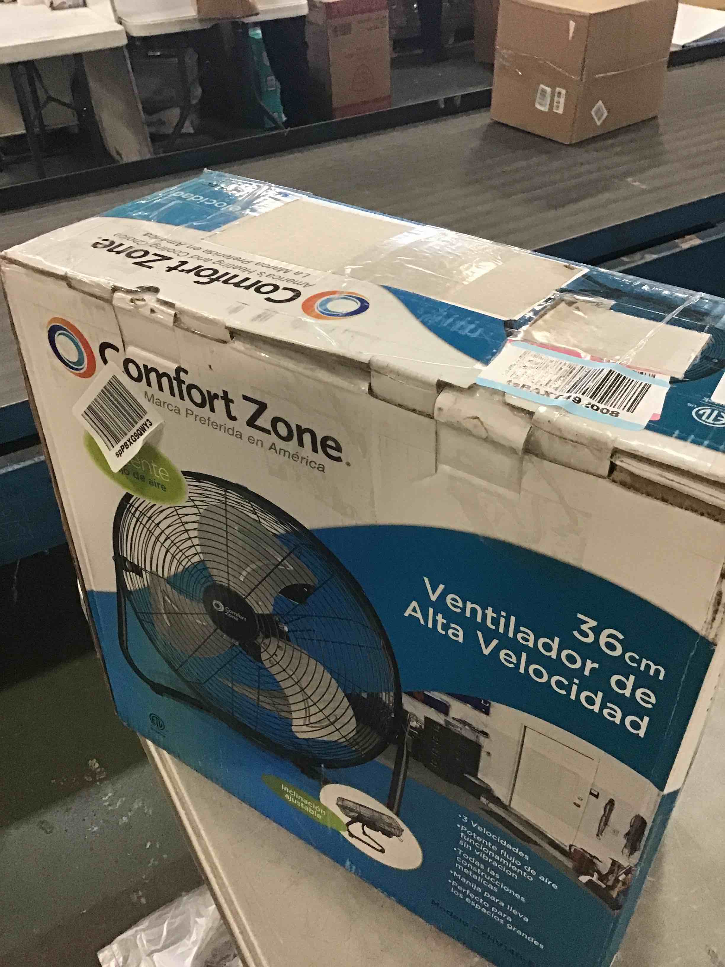 Comfort Zone CZHV14B 14” High Velocity 3Speed Cradle Mount Floor Fan