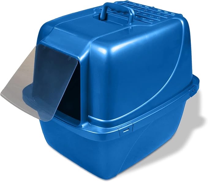 Van Ness Pets Odor Control Extra Large, Giant Enclosed Cat Pan with Odor Door, Hooded, Blue, CP7