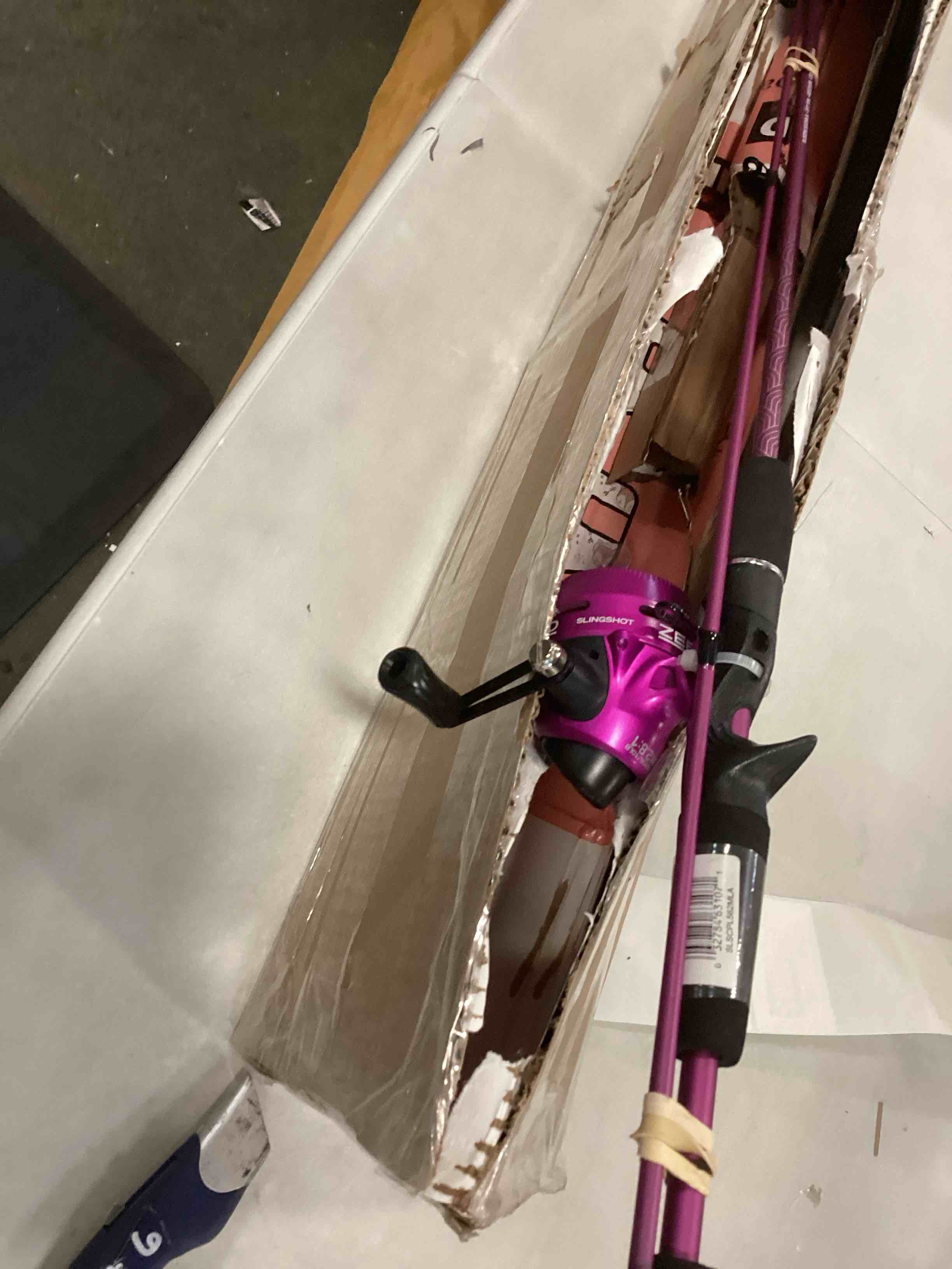 Zebco Slingshot Spincast Reel and Fishing Rod Combo, 5-Foot 6-Inch 2-Piece Fishing Pole, Size 30 Reel, Right-Hand Retrieve, Pre-Spooled with 10-Pound Zebco Line