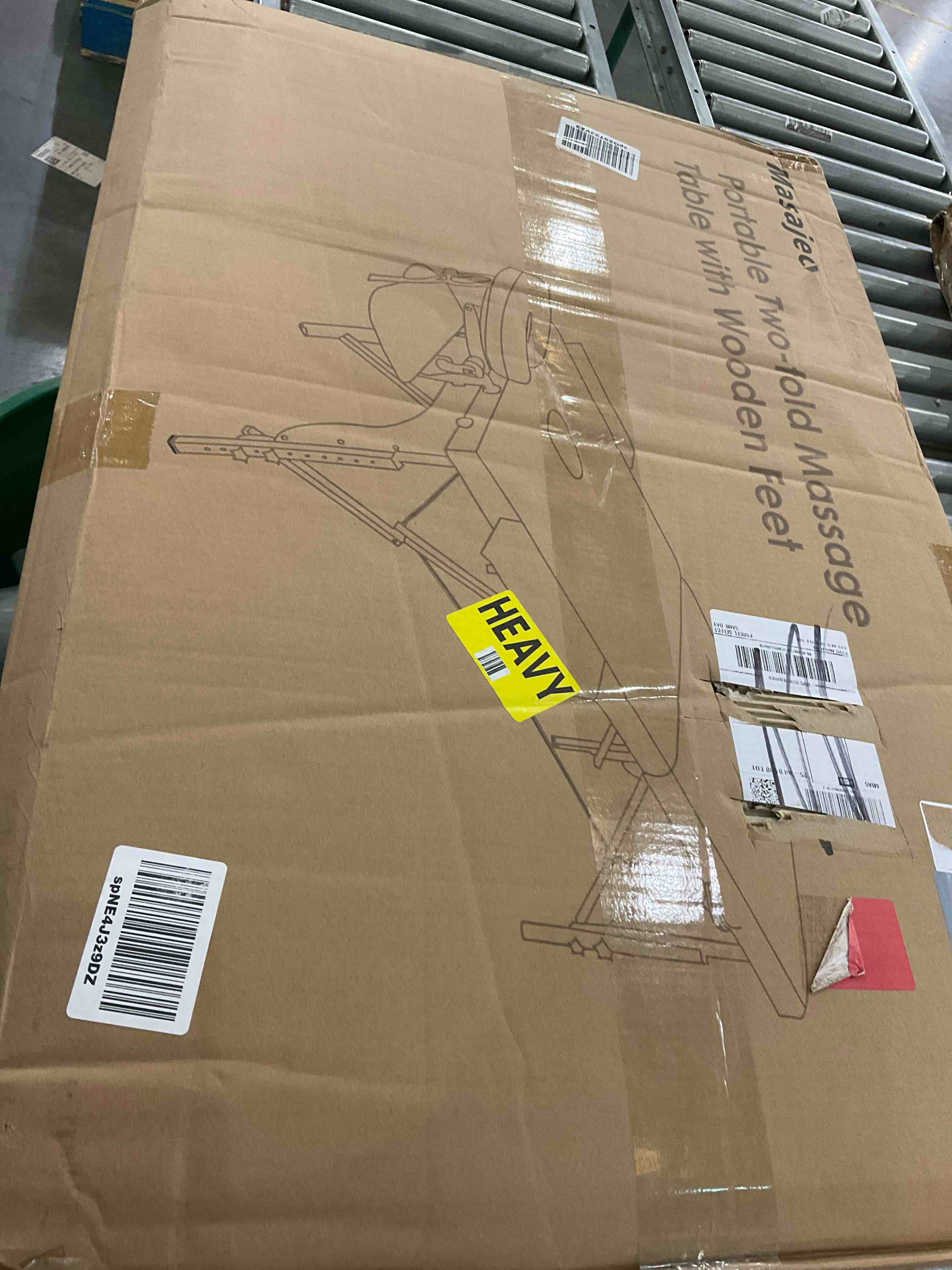 Professional Massage Table Portable Massage Bed for Spa Salon Tattoo Esthetician Lash Reiki, Adjustable Height 84" Long & 500 LBS Load Capacity, Black (2-Section)