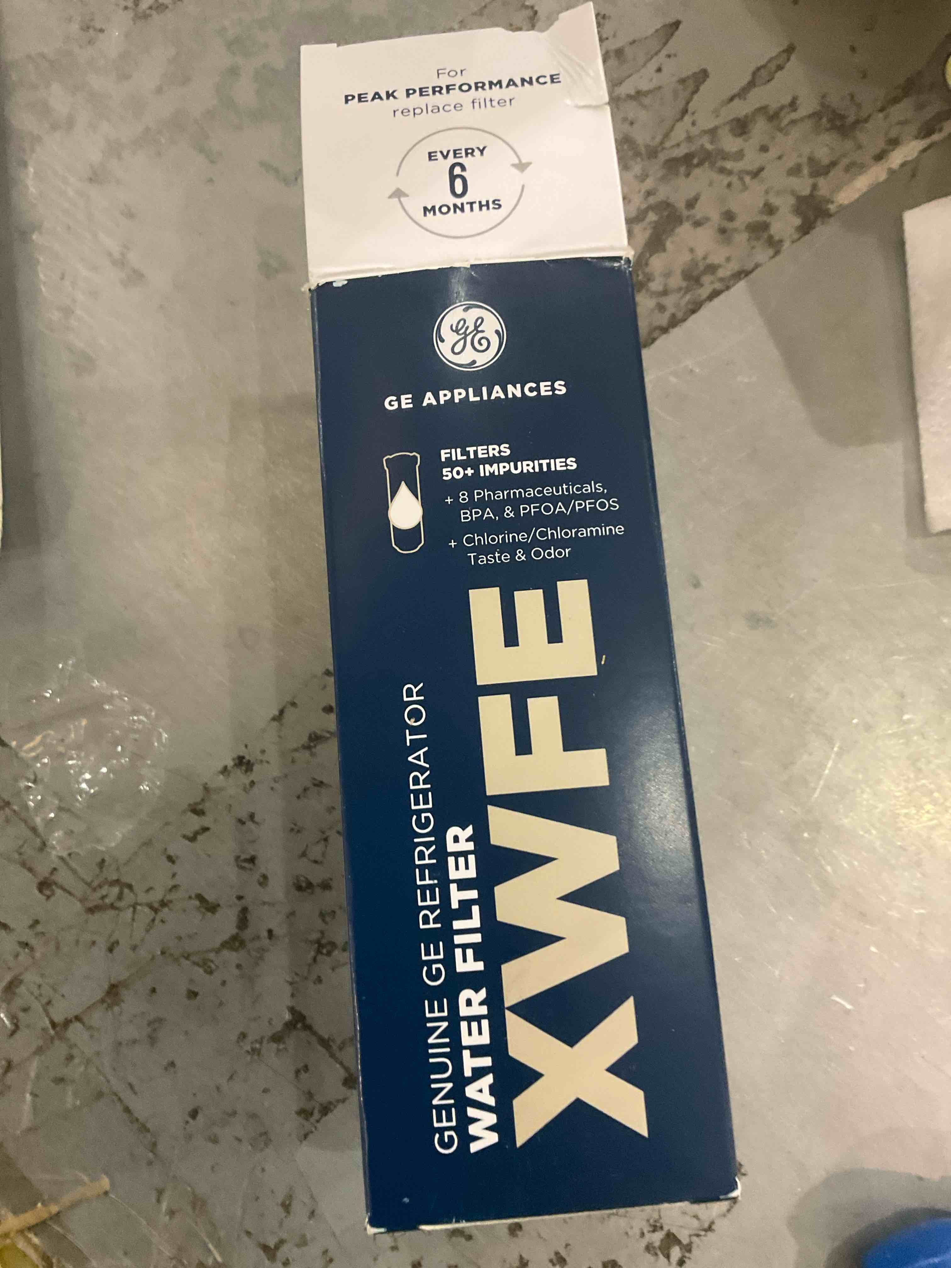 GE XWFE Refrigerator Water Filter | Certified to Reduce Lead, Sulfur, and 50+ Other Impurities | Replace Every 6 Months for Best Results | Pack of 1