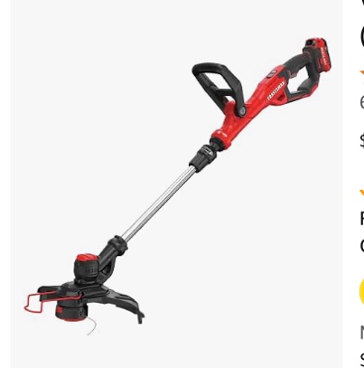 CRAFTSMAN V20 20-Volt Max 10-in Straight Cordless String Trimmer with Edger Capable (Battery Included)