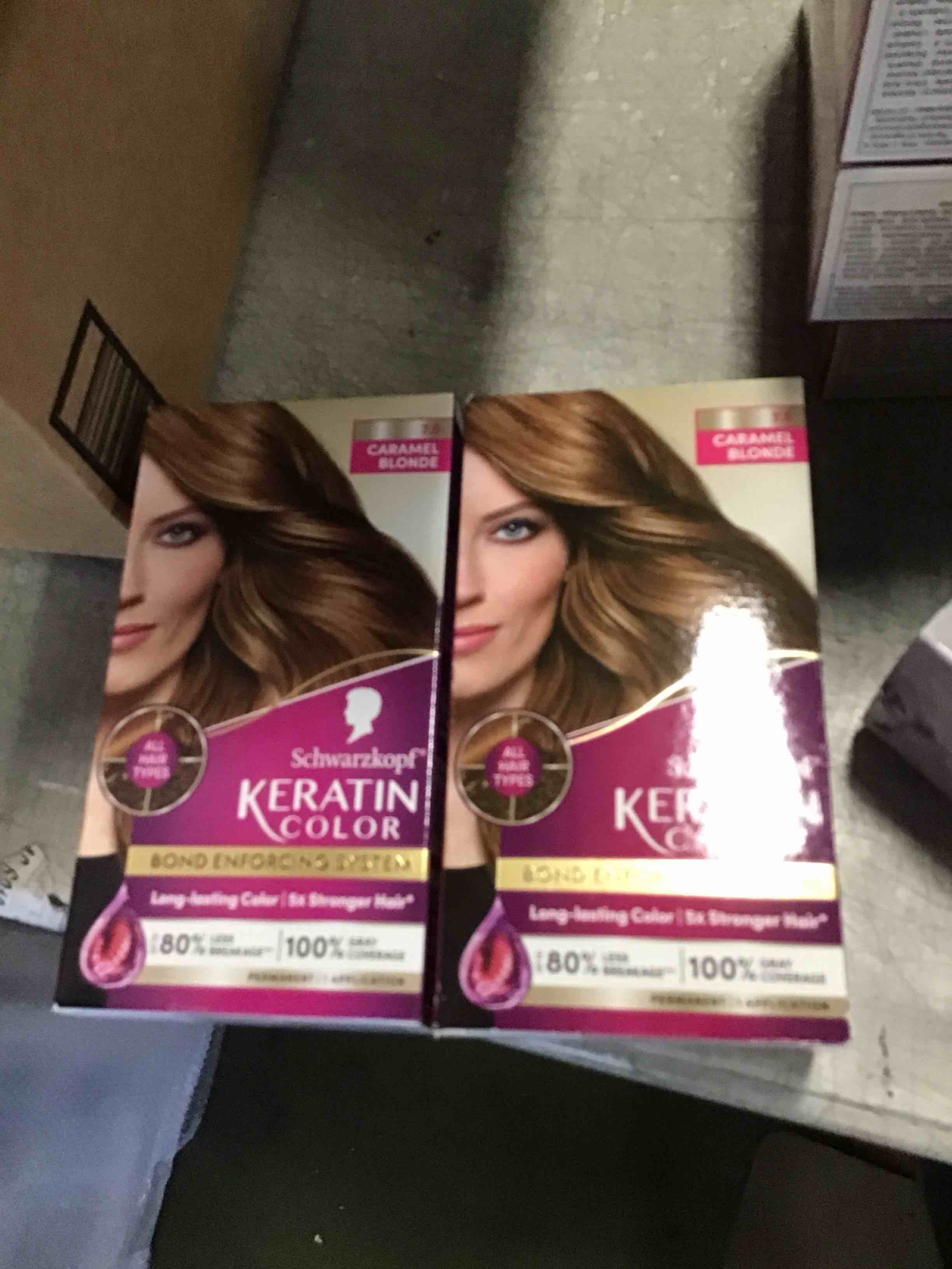 Schwarzkopf Keratin Color Permanent Hair Color Cream 7.5 Caramel Blonde
