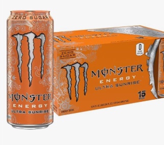 Monster Energy Ultra Sunrise, Sugar Free Energy Drink, 16 Fl Oz (Pack of 15)