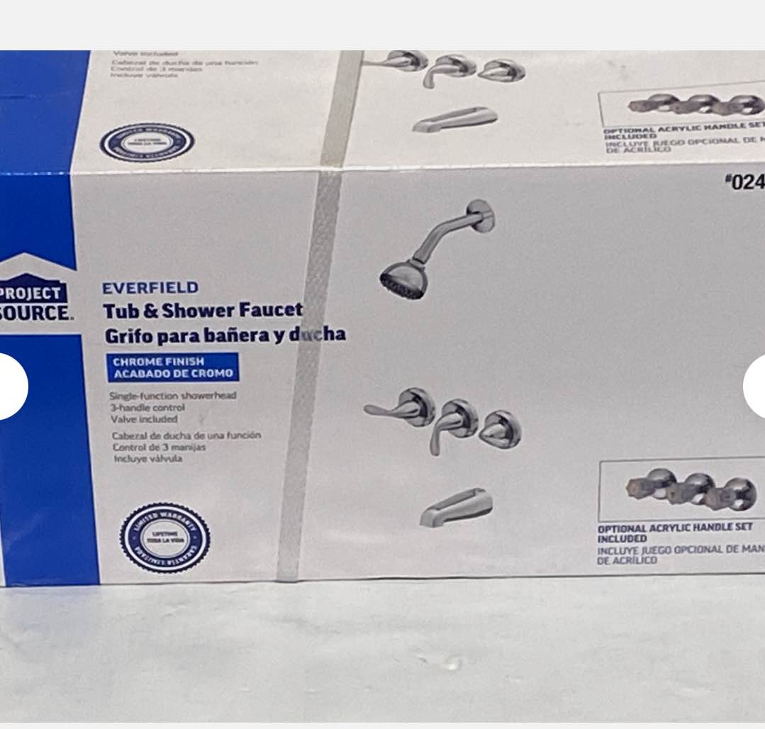 Project Source Everfield Tub & Shower Faucet in Chrome - 0247947 -New
