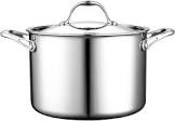 Cooks Standard Stainless Steel Stockpot 8-Quart, Multi-Ply Full Clad Cooking Stock Pot with Lid, Dishwasher Safe, Oven Safe 500°F, Silver