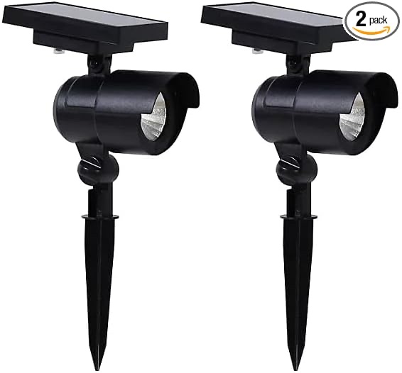 Member's Mark 2-Piece LED Solar Spot Lights - Matte Black