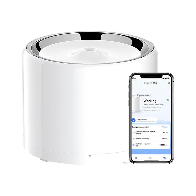 (used) Petkit Eversweet 3 Pro Smart Pet Water Fountain w/ UV Sterilization Upgrade and Wireless Pump