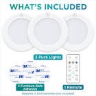 Brilliant Evolution BRRC133 Wireless LED Puck Light 3 Pack | LED Under Cabinet Lighting | Closet Light | Battery Powered Lights | Under Counter Lighting | Stick On Lights