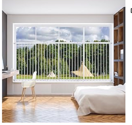 Window Guards for Children, Adjustable Wide Child Safety Window Guard Prevents Accidental Falls, Home Security Childproof Interior Bar Guard for Windows Wide 36.22" - 61.41"(2 Panels) 2 Piece(36.22"-61.41")