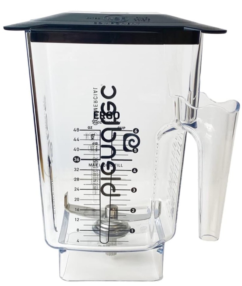 (incomplete) Blendtec Wildside+ Ergo Commercial Jar (Clear with Black Hard Lid)