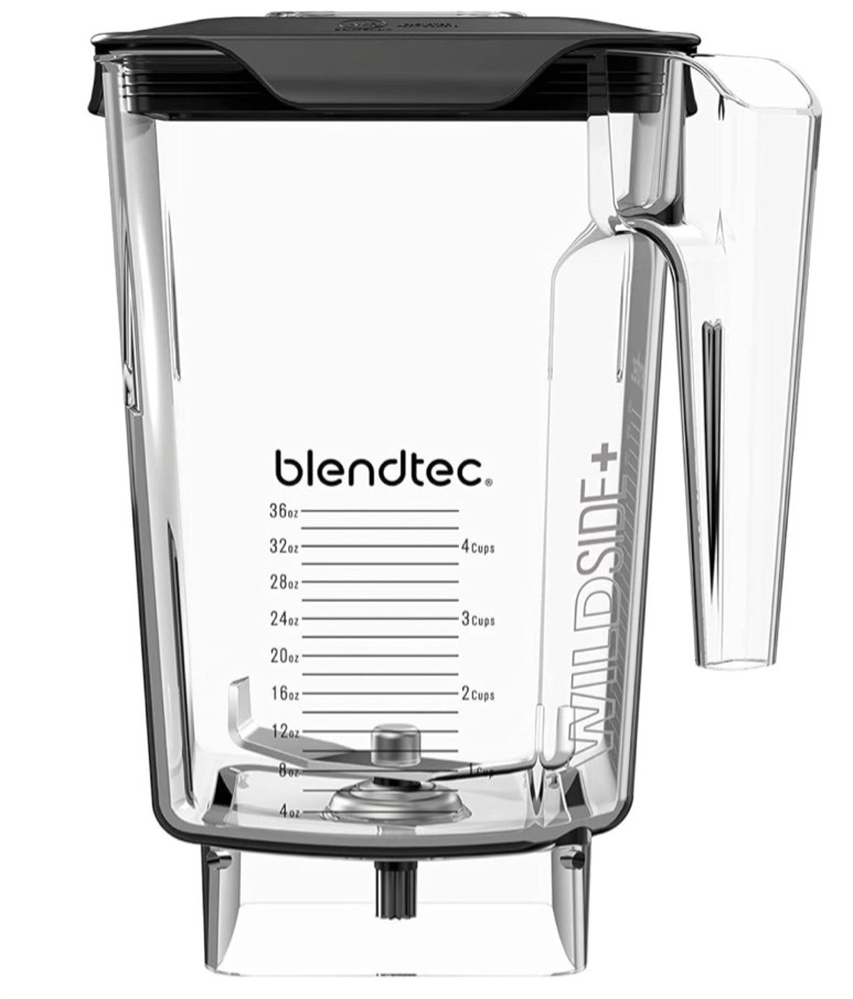 Blendtec WildSide+ Jar (90 oz volume/36 oz Wet/Dry Fillable) - Five Sided - Professional-Grade Blender Jar - Vented Latching Lid - BPA-Free - Clear