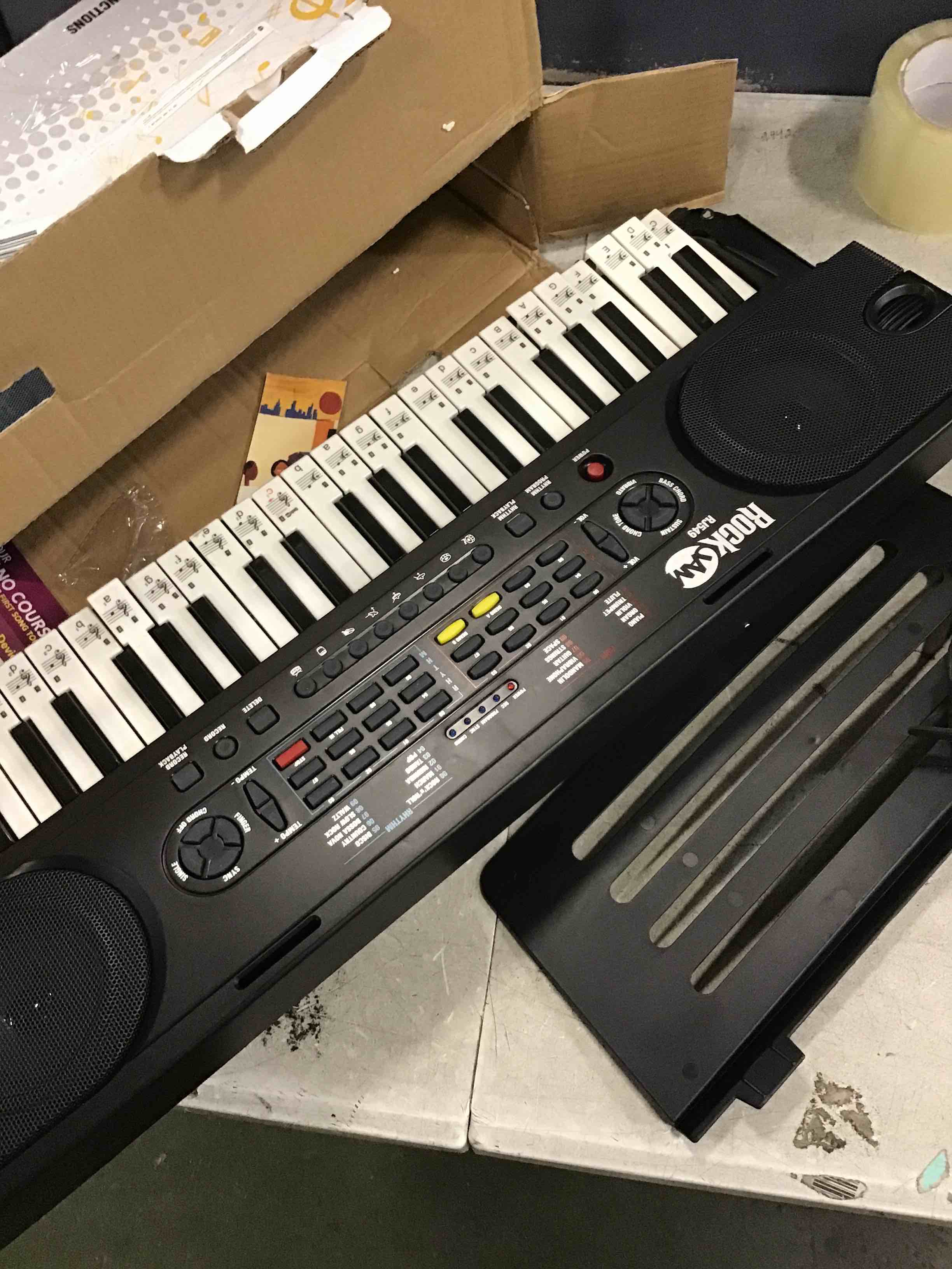 RockJam 49 Key Keyboard Piano with Power Supply, Sheet Music Stand