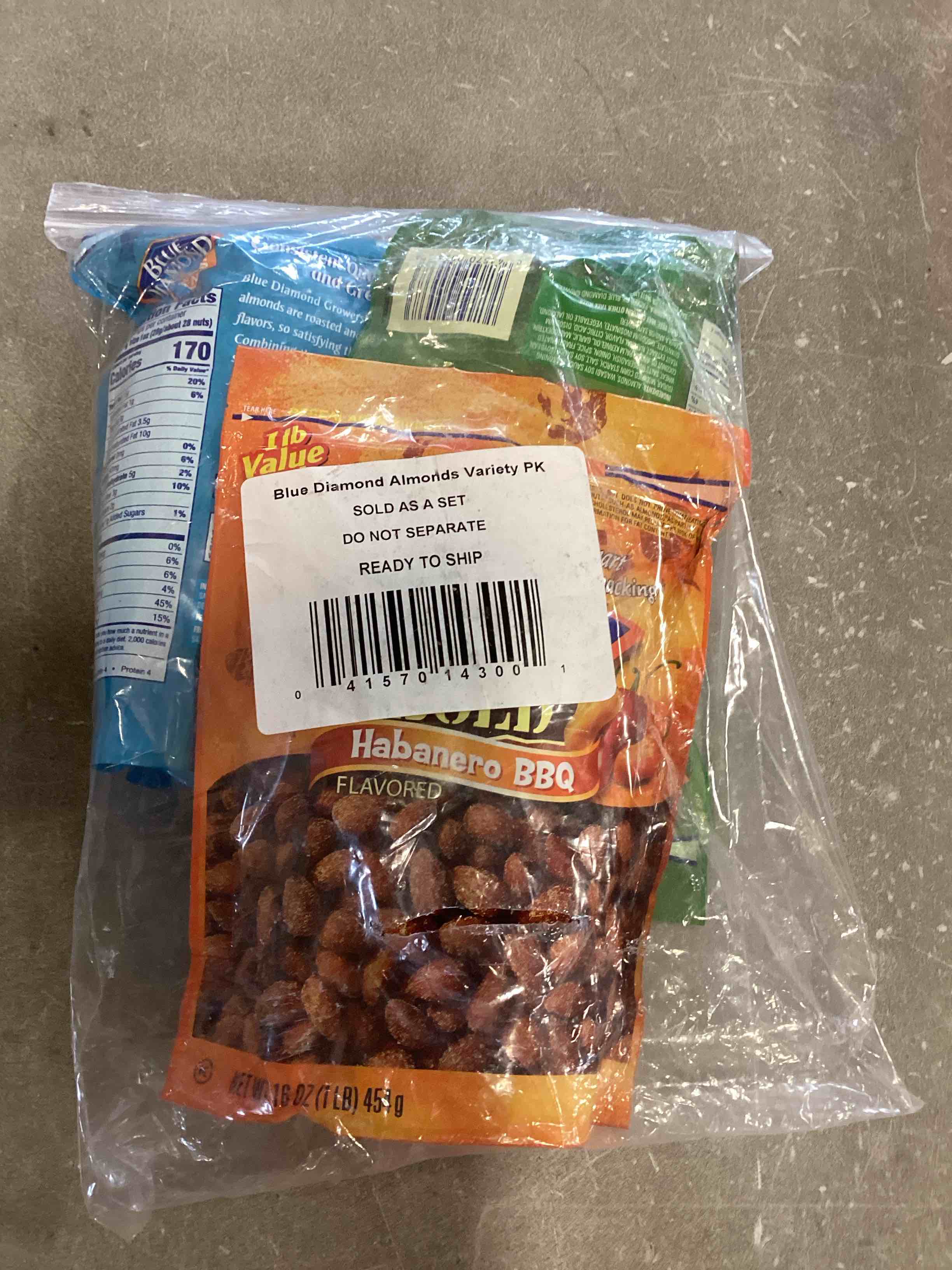 Blue Diamond Almonds Bold Variety Pack Salt N' Vinegar, Habanero BBQ