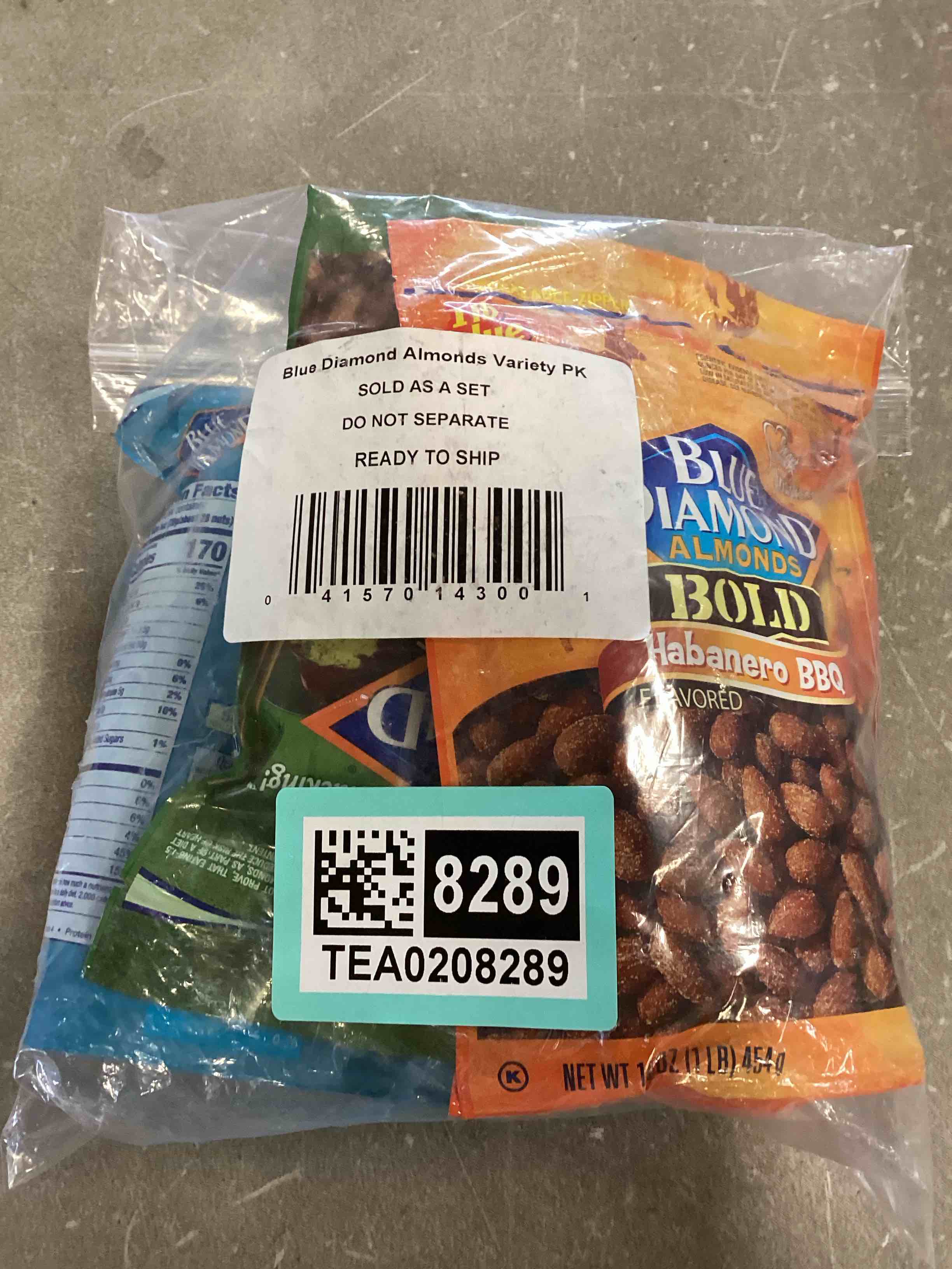 Blue Diamond Almonds Bold Variety Pack Salt N' Vinegar, Habanero BBQ