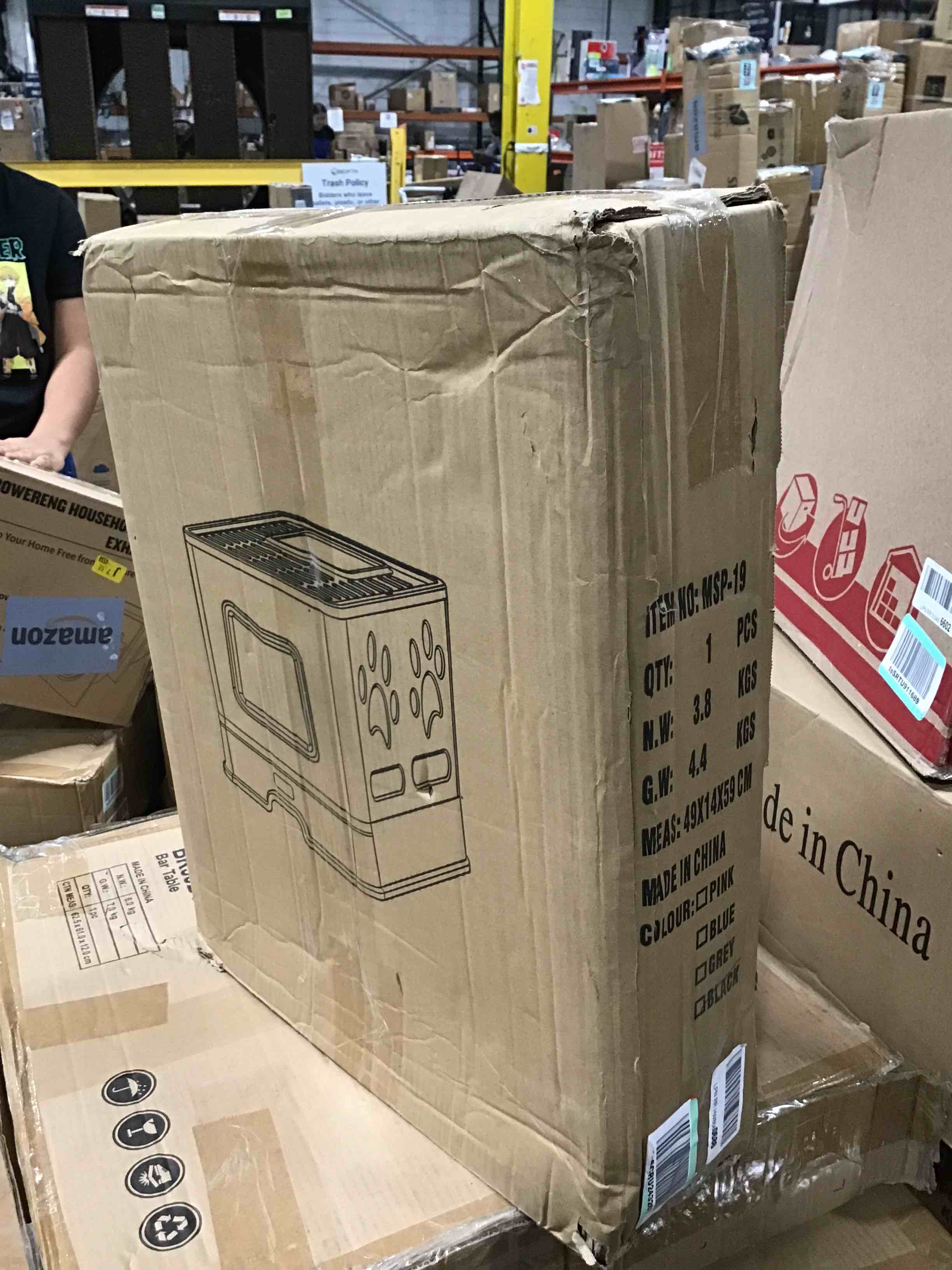 Bolux Foldable Cat Litter Box with Lid, Extra Large Litter Box with Cat