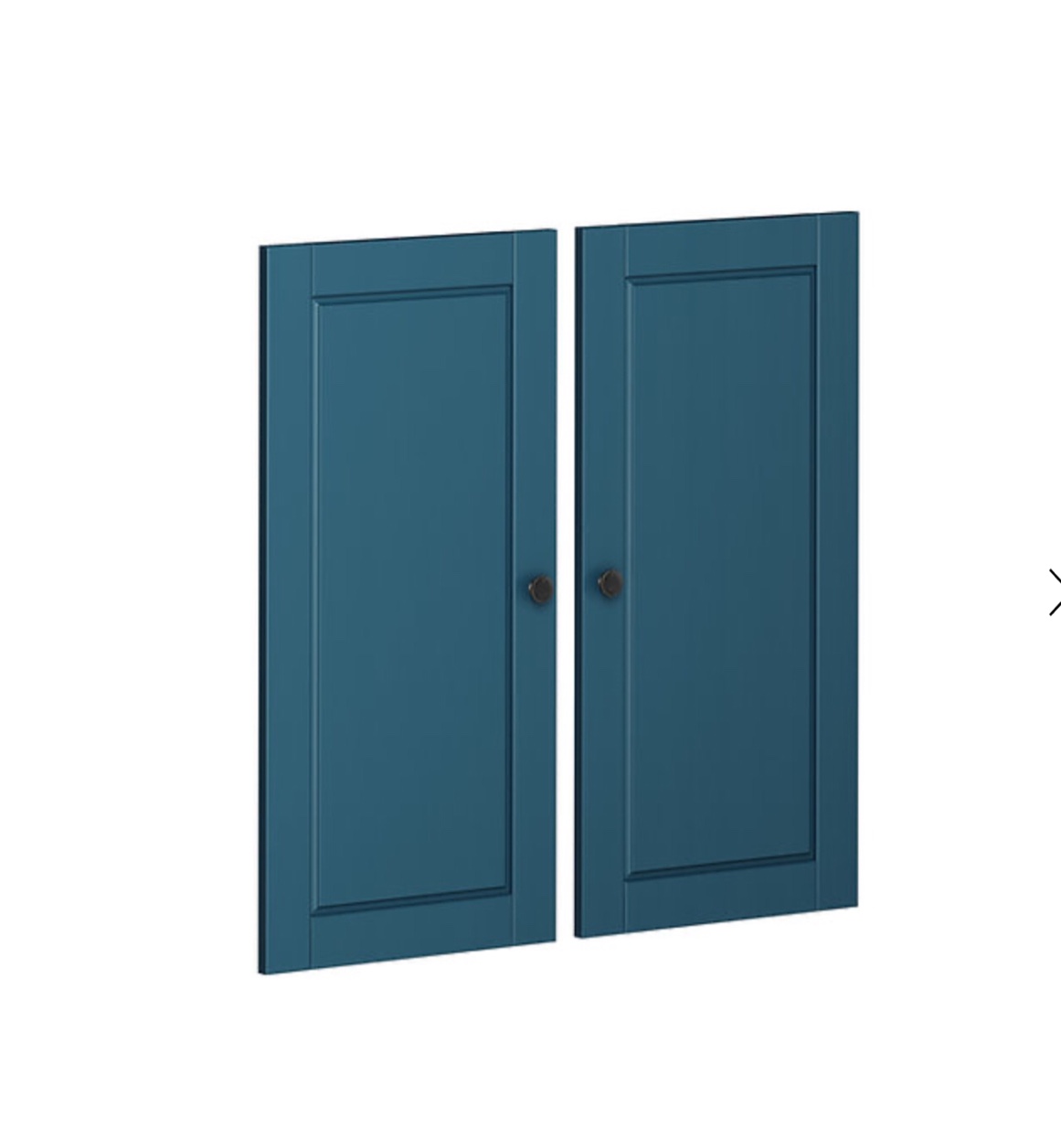 9028 - 100% Solid Wood Modular Pantry Raised Panel Double Door Kit, Teal Blue