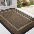 Front Door Mat Indoor Outdoor Entrance, Waterproof All-Season, All-Weather Doormat, Sturdy Natural Rubber, Fade Resistant, Low Profile, Easy Clean Patio Porch Entryway Mat 32”x 48” ,light brown
